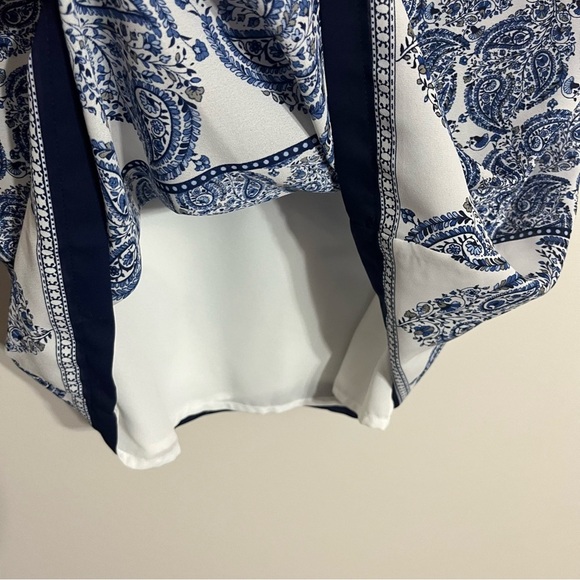 Women’s Lulus Taj Mahal Tour Lined Shift Dress in Blue & White Size Medium - Picture 6 of 12